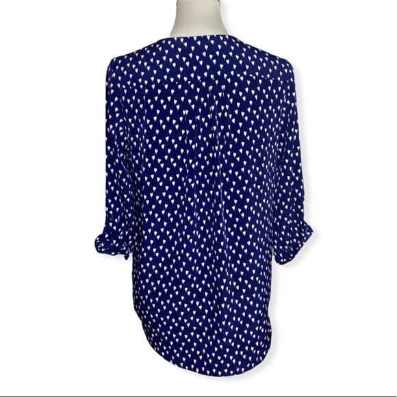 Pixley Blue and White Flower Print Flowy Blouse Size Small - Picture 5 of 6